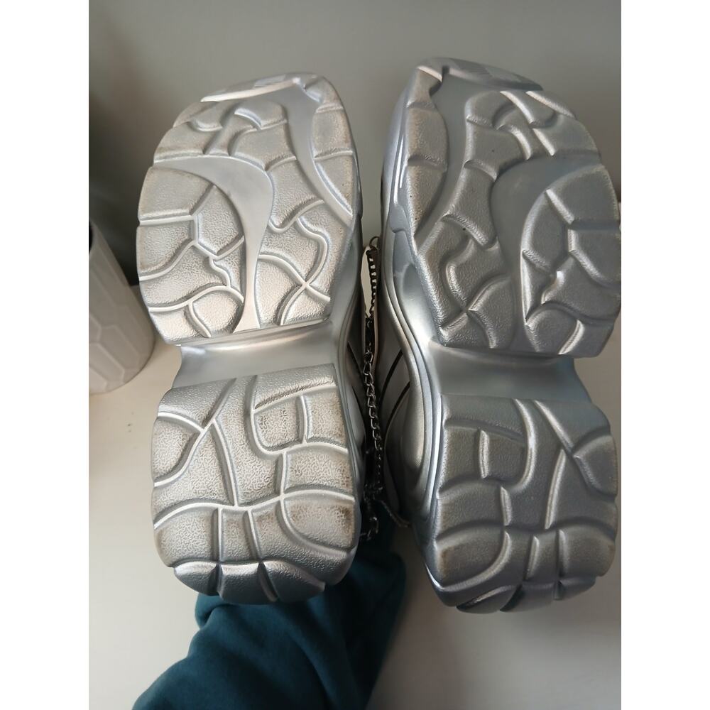 Anthony Wang X ZDW JUPITER 10  Metallic Silver Platform Sneakers. Size 10 - Picture 7 of 10